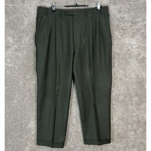 Canali Pants Mens 38x28‎ Gray Wool Super 120 Pleated Cuffed Hems Office Career